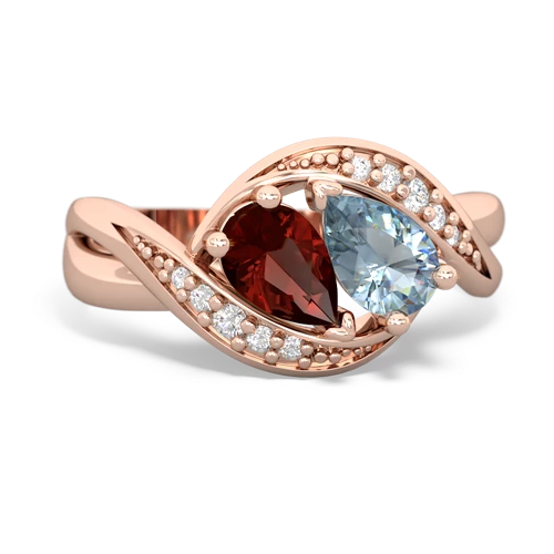 garnet-aquamarine keepsake curls ring