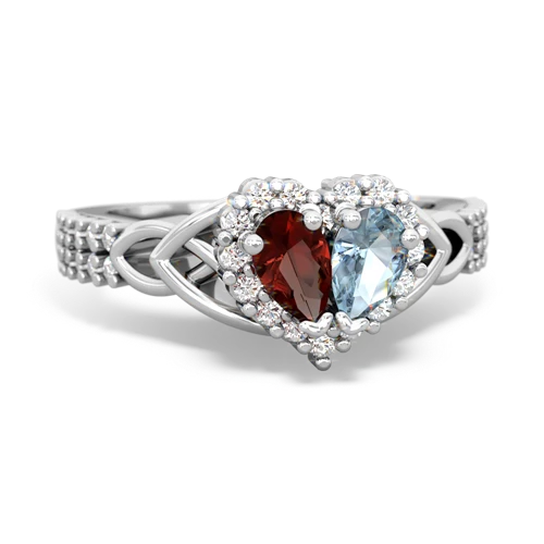 garnet-aquamarine keepsake engagement ring
