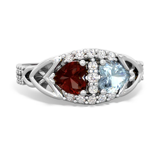 garnet-aquamarine keepsake engagement ring