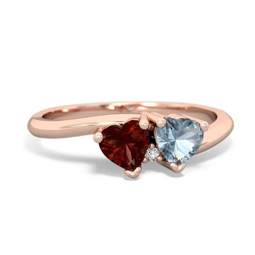 garnet-aquamarine sweethearts promise ring