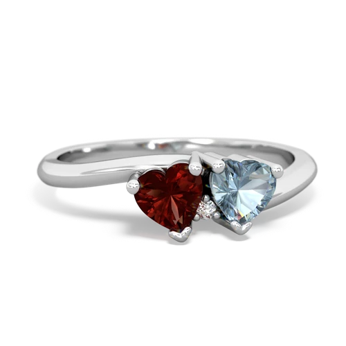 garnet-aquamarine sweethearts promise ring