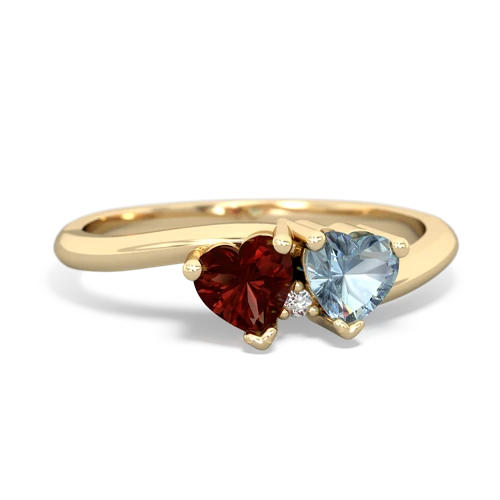 garnet-aquamarine sweethearts promise ring