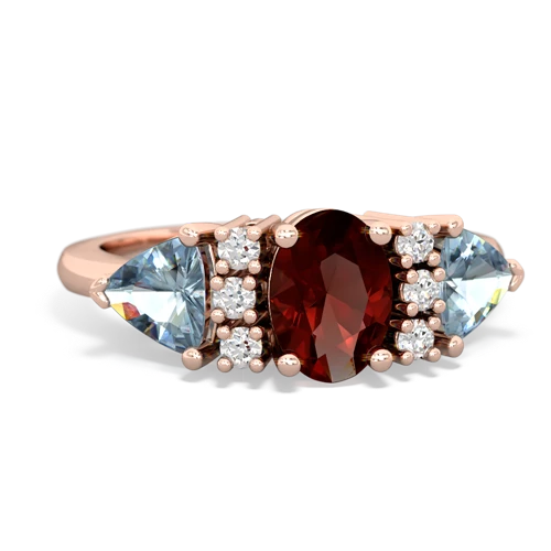 garnet-aquamarine timeless ring