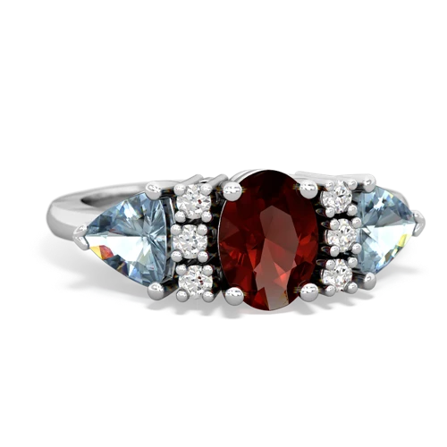 garnet-aquamarine timeless ring