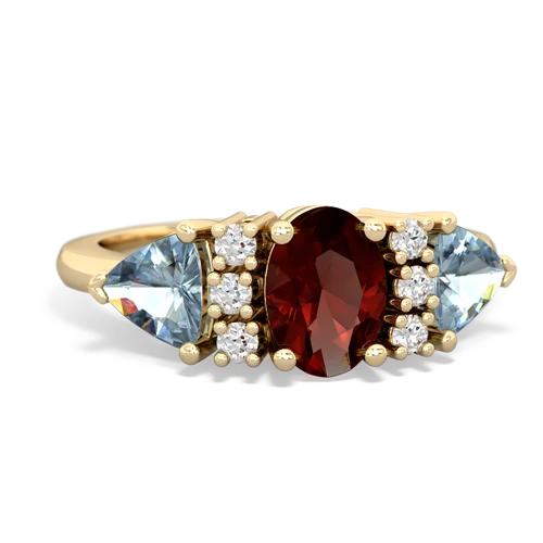 garnet-aquamarine timeless ring