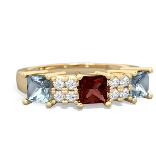 garnet-aquamarine timeless ring