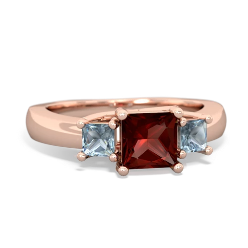 garnet-aquamarine timeless ring