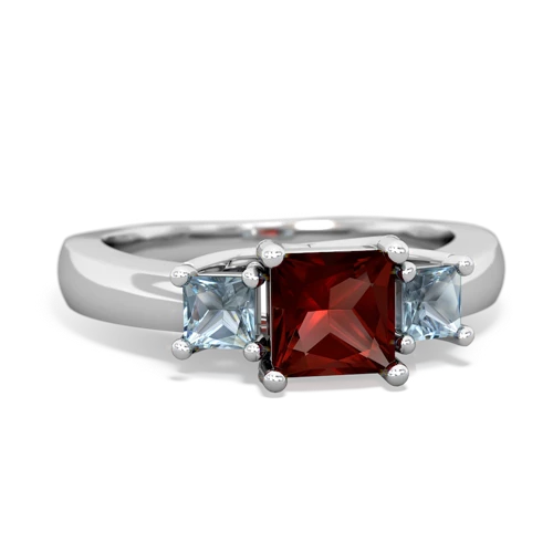 garnet-aquamarine timeless ring