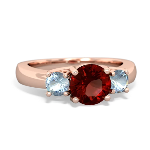 garnet-aquamarine timeless ring