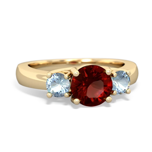 garnet-aquamarine timeless ring