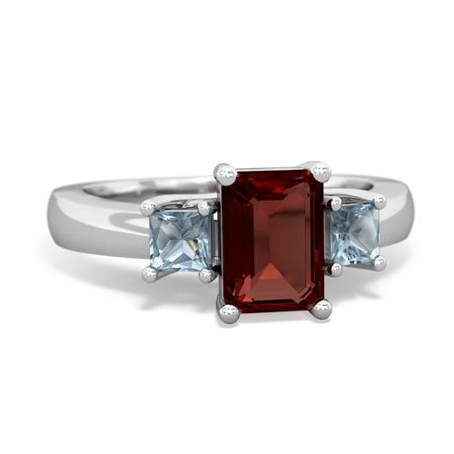 garnet-aquamarine timeless ring