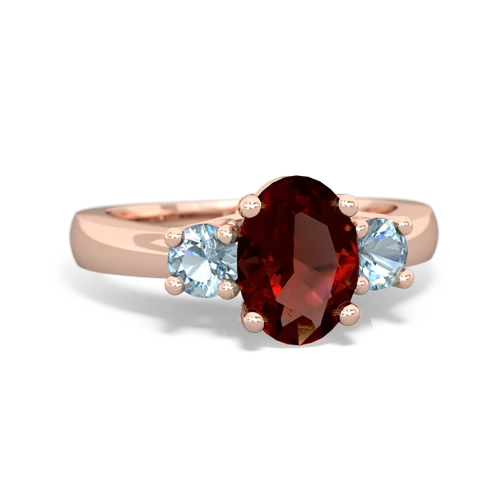 garnet-aquamarine timeless ring