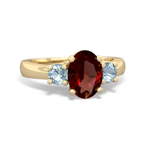 garnet-aquamarine timeless ring