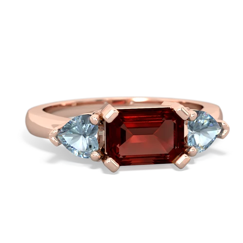 garnet-aquamarine timeless ring