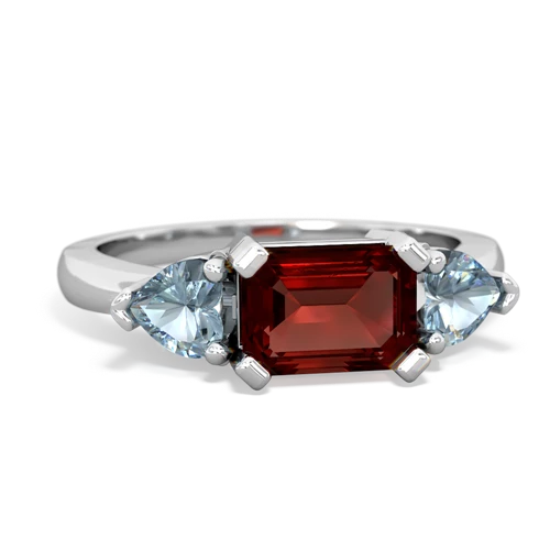 garnet-aquamarine timeless ring