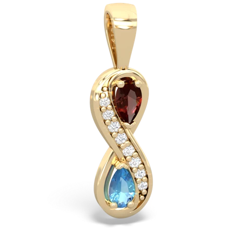 garnet-blue topaz keepsake infinity pendant