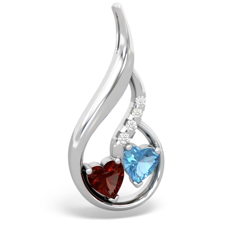 garnet-blue topaz keepsake swirl pendant