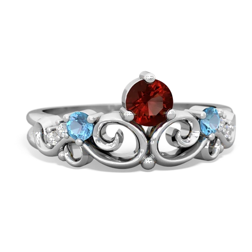 garnet-blue topaz crown keepsake ring