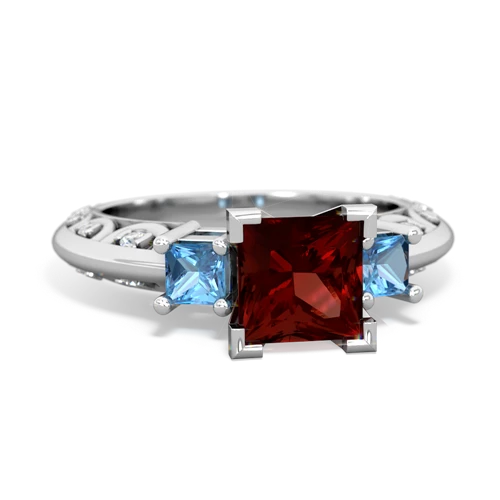 garnet-blue topaz engagement ring