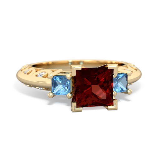 garnet-blue topaz engagement ring