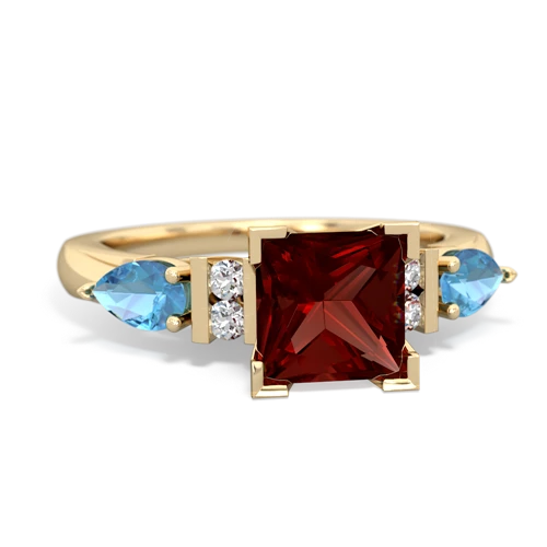 garnet-blue topaz engagement ring