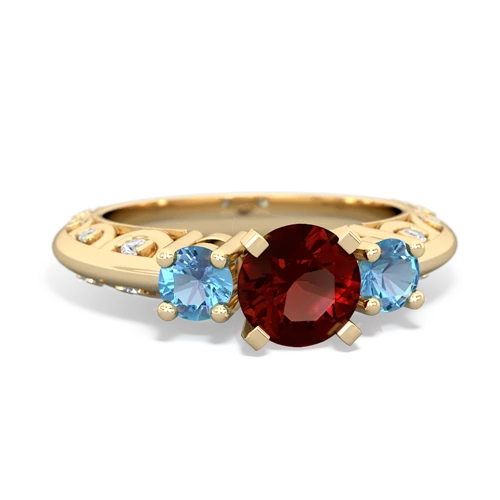 garnet-blue topaz engagement ring