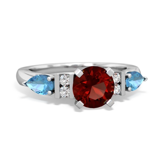 garnet-blue topaz engagement ring