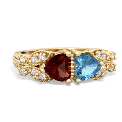 garnet-blue topaz keepsake butterfly ring