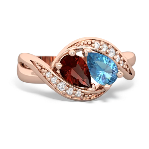 garnet-blue topaz keepsake curls ring