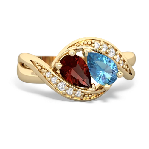 garnet-blue topaz keepsake curls ring