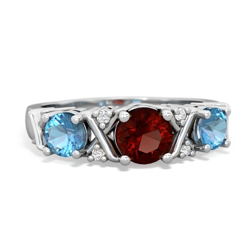 garnet-blue topaz timeless ring