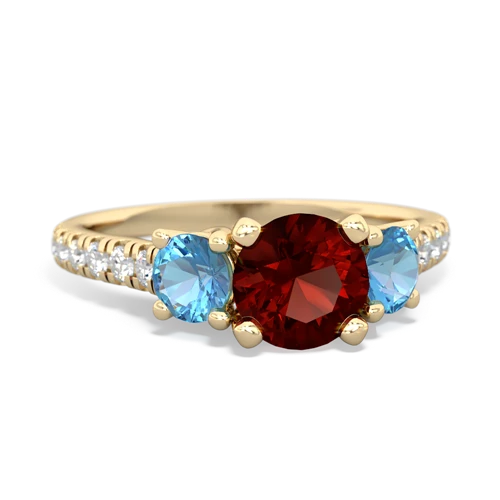 garnet-blue topaz trellis pave ring