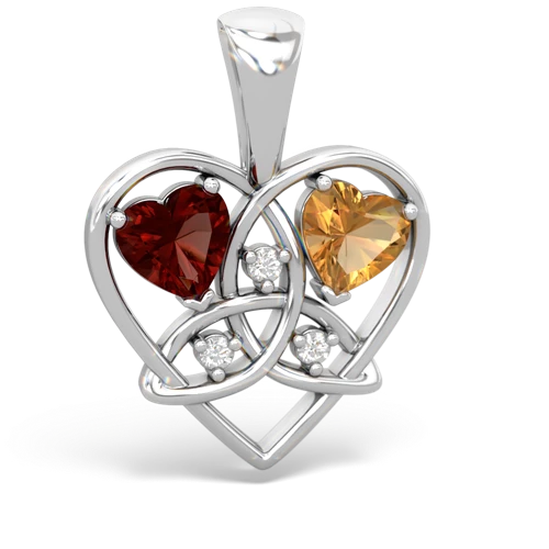 garnet-citrine celtic heart pendant