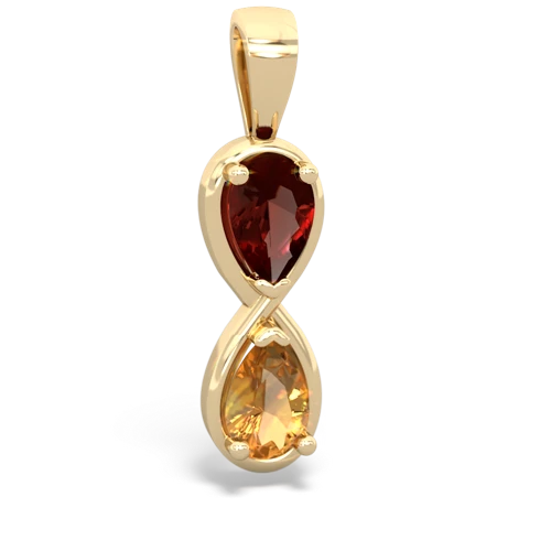 garnet-citrine infinity pendant