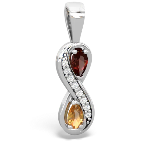 garnet-citrine keepsake infinity pendant