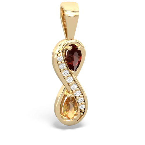 garnet-citrine keepsake infinity pendant