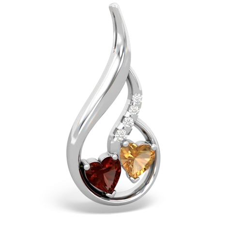 garnet-citrine keepsake swirl pendant