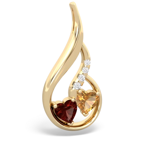 garnet-citrine keepsake swirl pendant