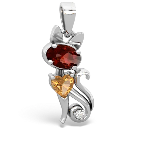 garnet-citrine kitten pendant