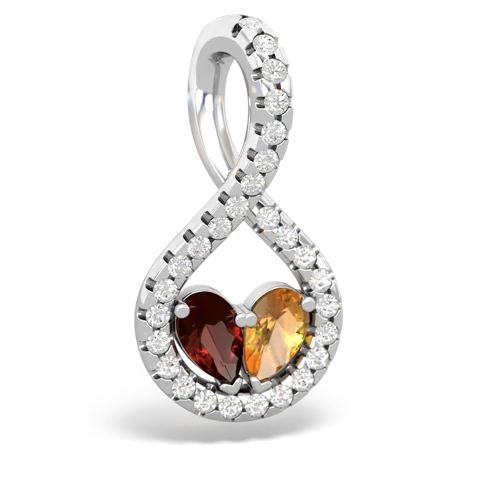 garnet-citrine pave twist pendant