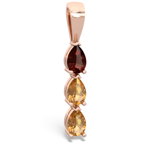 garnet-citrine three stone pendant