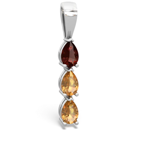 garnet-citrine three stone pendant