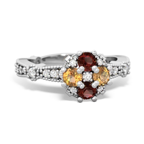 garnet-citrine art deco engagement ring