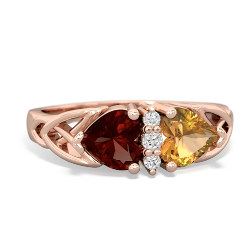 garnet-citrine celtic ring