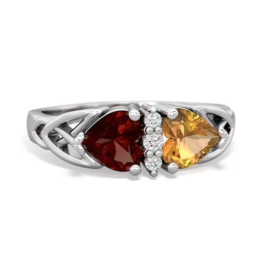 garnet-citrine celtic ring