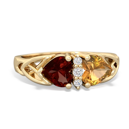 garnet-citrine celtic ring