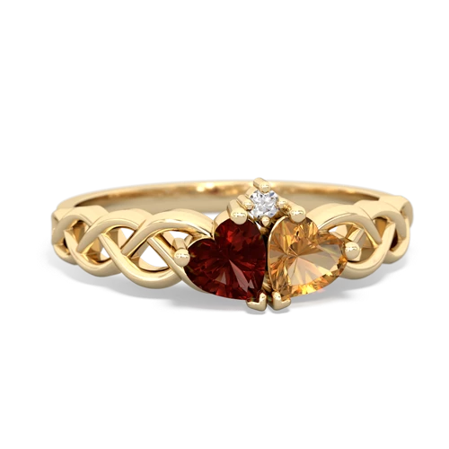 garnet-citrine celtic braid ring