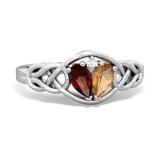 garnet-citrine celtic knot ring