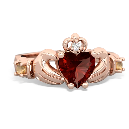 garnet-citrine claddagh ring