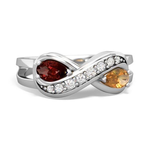 garnet-citrine diamond infinity ring